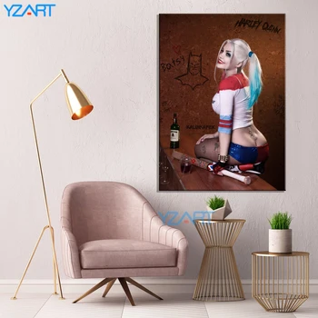 

Harley Quinn Birds of Prey Poster Cosplay DC Movie Canvas Painting Room Decoration Wall Art for Living Room Home Decor