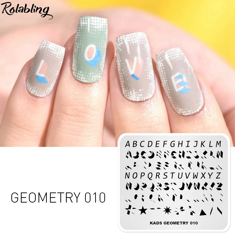 New Nail Art Stamping Plates Letters Design 3D Geometry Series Manicure new-nail-art-stamping-plates-letters-design-3d-geometry-series-manicure