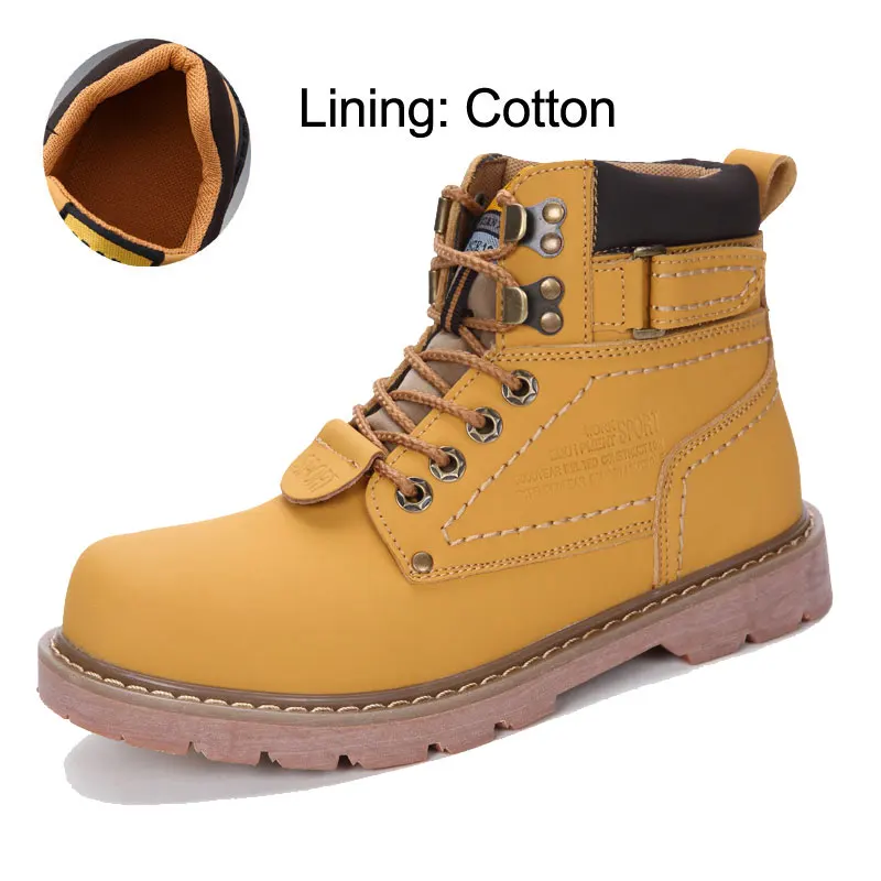 yellow cotton Зимние мужские ботинки; коллекция года; мужские зимние ботинки; Зимние ботильоны для мужчин; теплые меховые ботинки timber; мужские ботинки - Цвет: yellow cotton