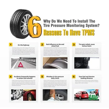 

Hot Car TPMS Tire Pressure Monitoring System Wireless Real-time Solar Energy LCD Display 4 External Sensors Alarm Function