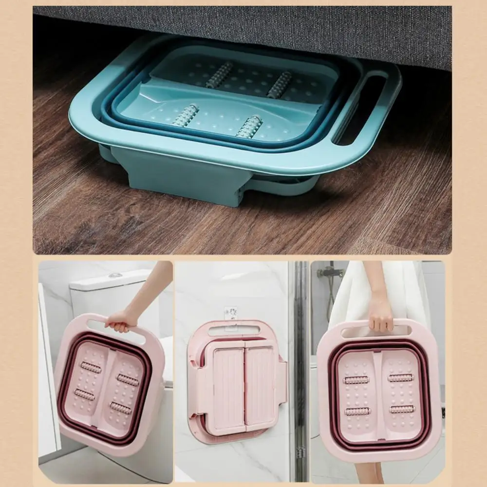 60% Hot !!! Foldable Water Container Household Foot Spa Tub Bath foot with Massage Roller
