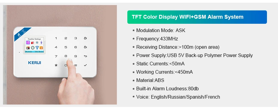 KERUI W18 Wireless WIFI GSM Burglar Security Home Alarm System Android ...
