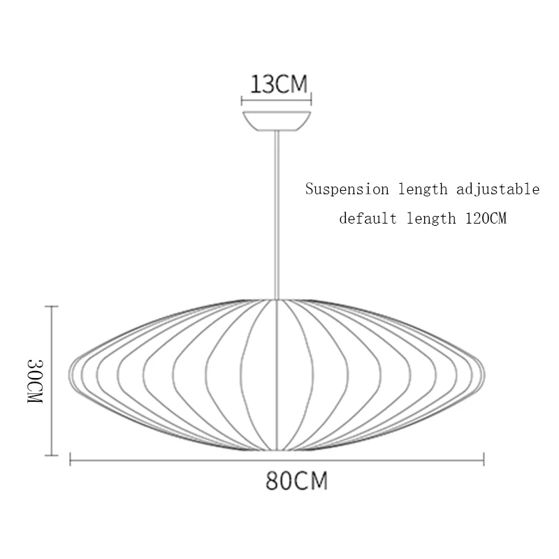 Скандинавский светодиодный подвесной светильник из шелка, лестница, датская столовая одежда, подвесной светильник, абажур, ресторан, татами, блеск - Цвет корпуса: A 80CM