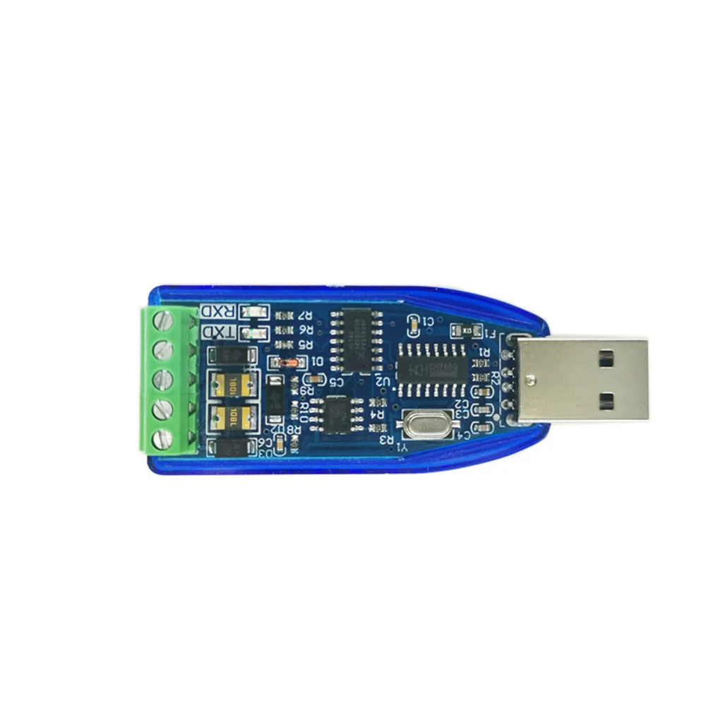 Промышленный USB к RS485 конвертер обновление защиты RS-485 адаптер пластик, металлические конвертеры синий