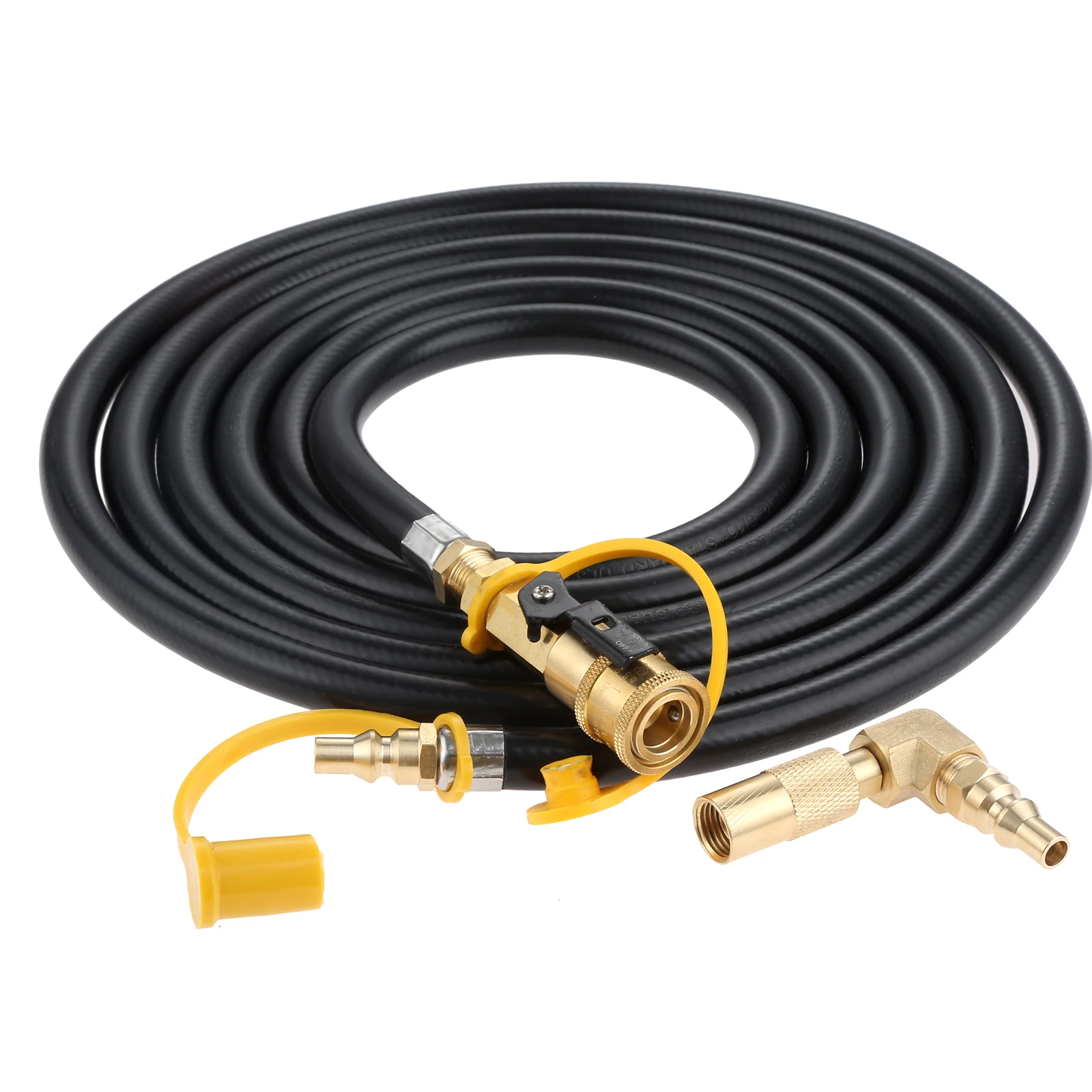 1/4" Quick Disconnect RV Gas Grill BBQ 12 ft 12' Propane Hose with Shutoff 