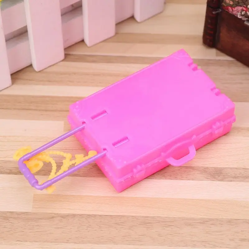 Doll Doll Suitcase Toys Travel Fashion Cute Furniture Dollhouse Luggage Simulation 3D Play House Game Kids Children Girls Trunk
