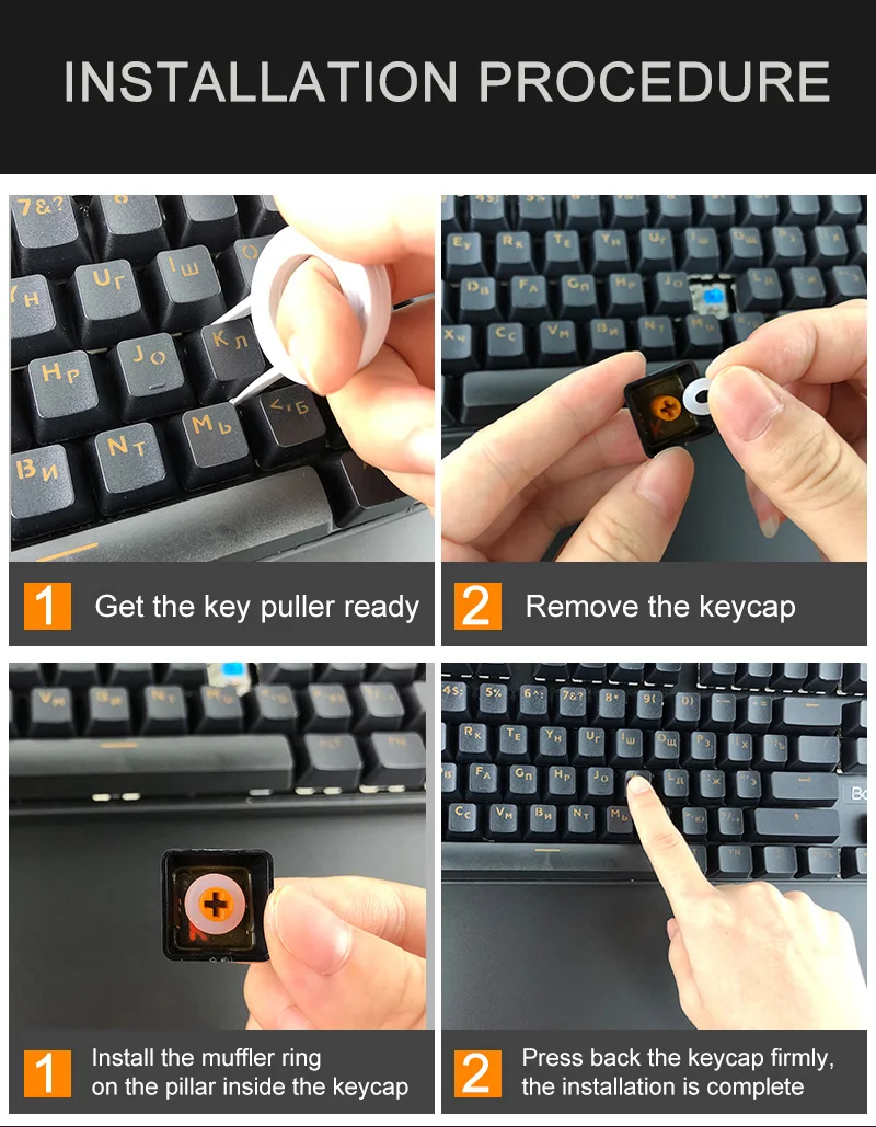 120pcs keycaps o anel de vedação amortecedores