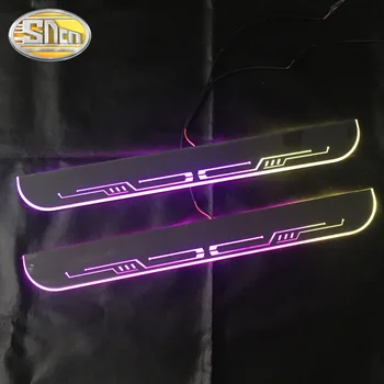 

Custom Logo Colorful Acrylic Dynamic LED Welcome Pedal Car Scuff Plate Pedal Trim Door Sill For Audi A6 C7 S6 Sedan