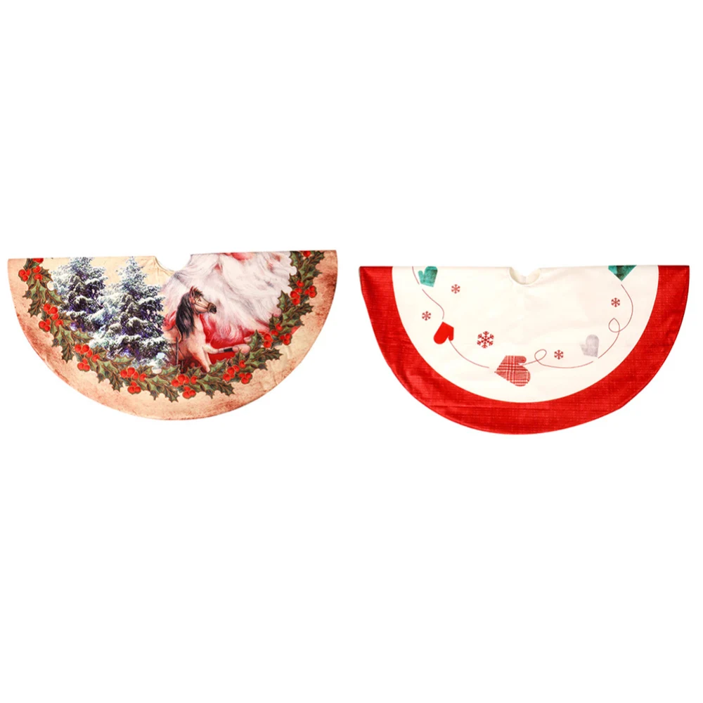 

120cm Christmas Tree Skirt Holiday Tree Ornaments Non-woven + flannelette Tree Decoration for Christmas Tree Skirts