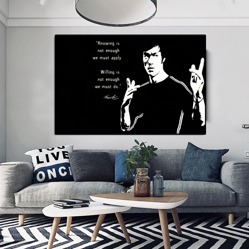 

Modern Wall Art Portrait Posters and Prints Chinese Kung Fu Movie Star Bruce Lee Painting Wall Pictures for Living Room Cuadros