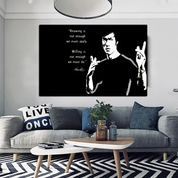 

Modern Wall Art Portrait Posters and Prints Chinese Kung Fu Movie Star Bruce Lee Painting Wall Pictures for Living Room Cuadros