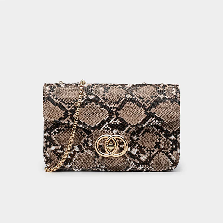 

Hot Selling Europe And America Fashion Snakeskin Square Sling Bag 2020 Glorious Chain Shoulder Bag Shoulder Bag