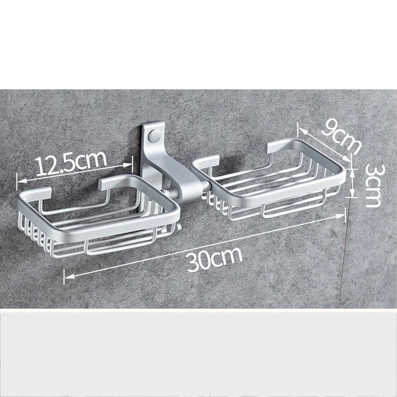 Bath Accessories Soap Dish Holder Double Soap Bracket Space Alumium Bathroom Accessories Portasapone porta accessori da bagno