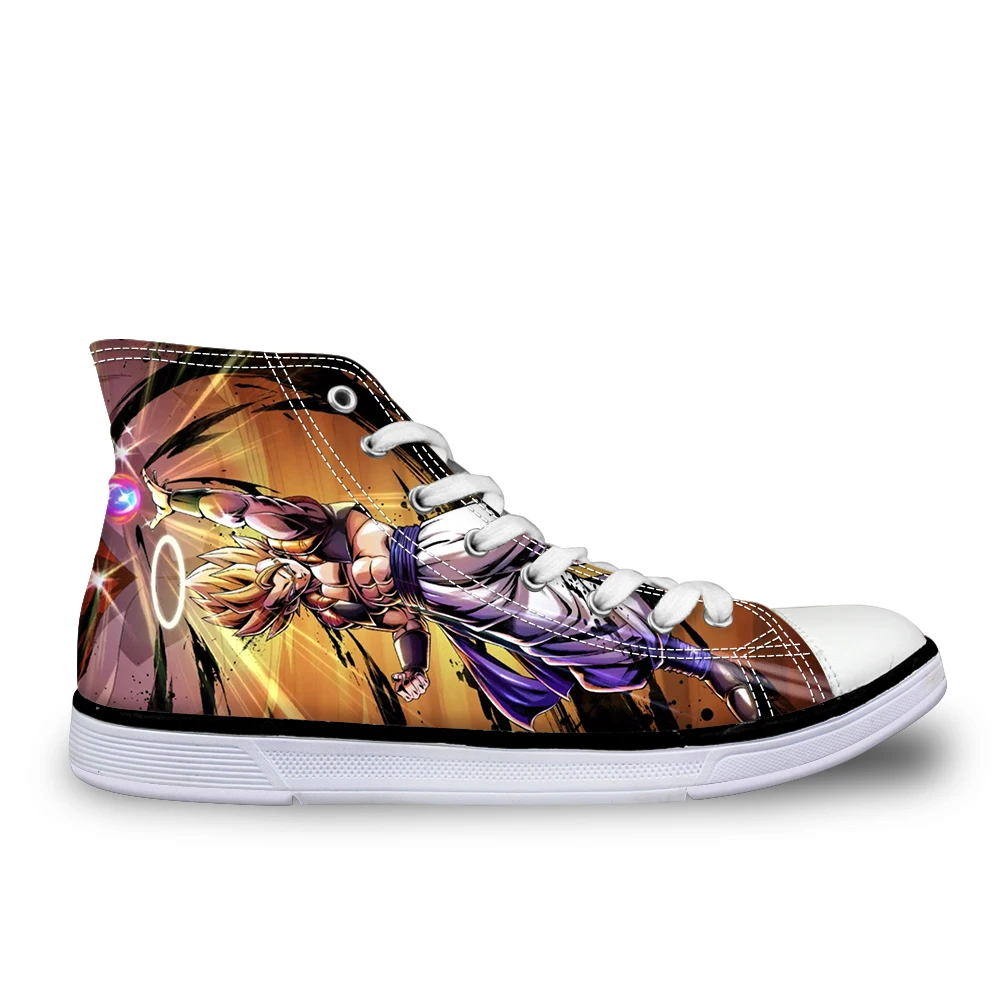 Thikin/Классическая парусиновая обувь с высоким берцем и принтом из аниме «Жемчуг дракона» для мальчиков-подростков; женские черные кроссовки; коллекция года; модная повседневная обувь - Цвет: As Picture