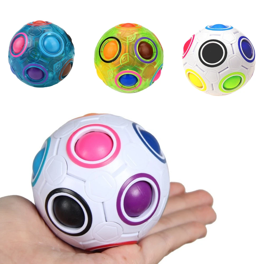 Bolas y cubos de arco iris mágico creativo para niños y adultos, rompecabezas de velocidad, Bola de aprendizaje educativo, Regalos divertidos, juguetes para aliviar el estrés