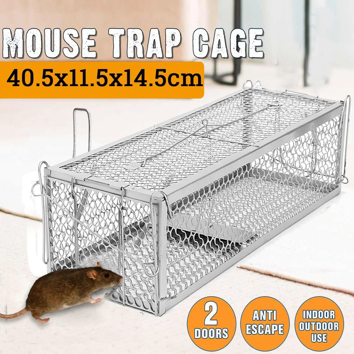Dual Door Rat Cage Mice Repeller Rodent Animal Mouse Trap Hamster Cage Mice Rat Control Catch Pest Control