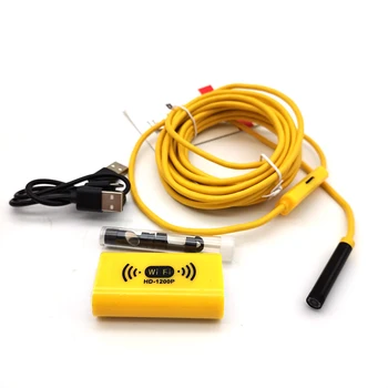 

5M WIFI USB Endoscope Camera HD 1200P Waterproof Hard Cable 8LED Borescope for Android IOS