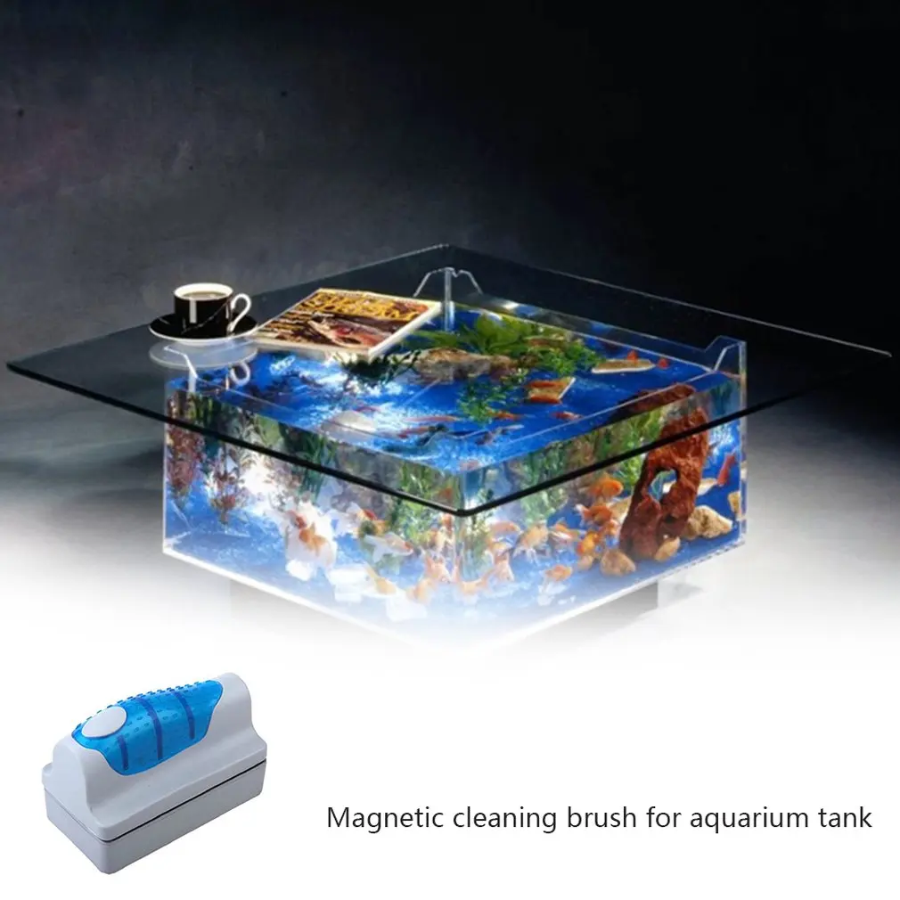 Мини-водоросли оконный скребок для чистки плавающей кривой аквариума Магнитная щетка магниты Щетка Очиститель аквариума аквариум стекло