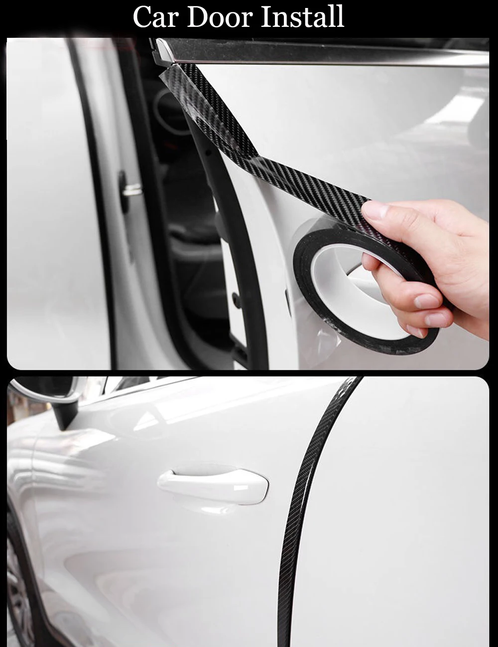 92020 Carbon Fiber Rubber Sticker door