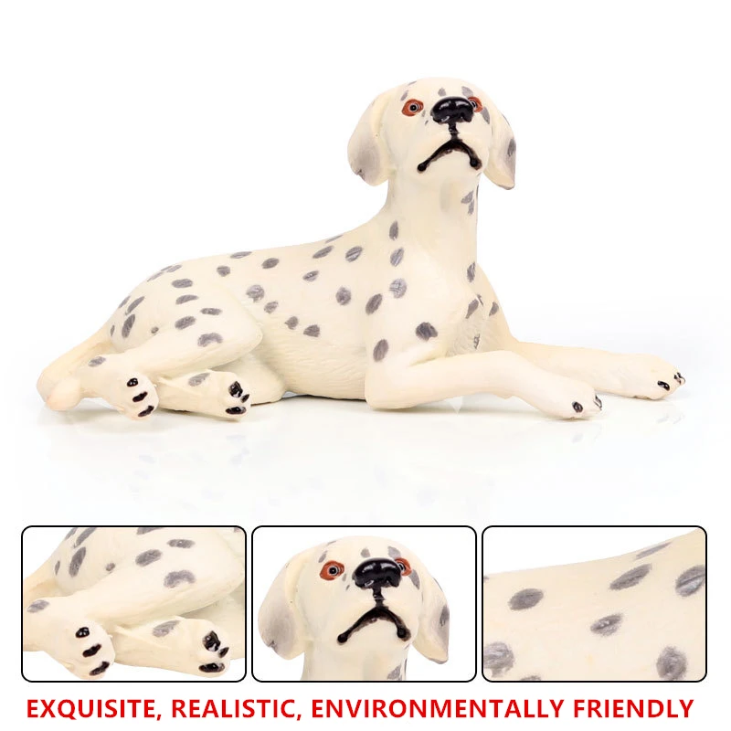 Children's Simulation solid wild animal world model sitting spotted dog pet dog hand toy Collecting gifts Toy model