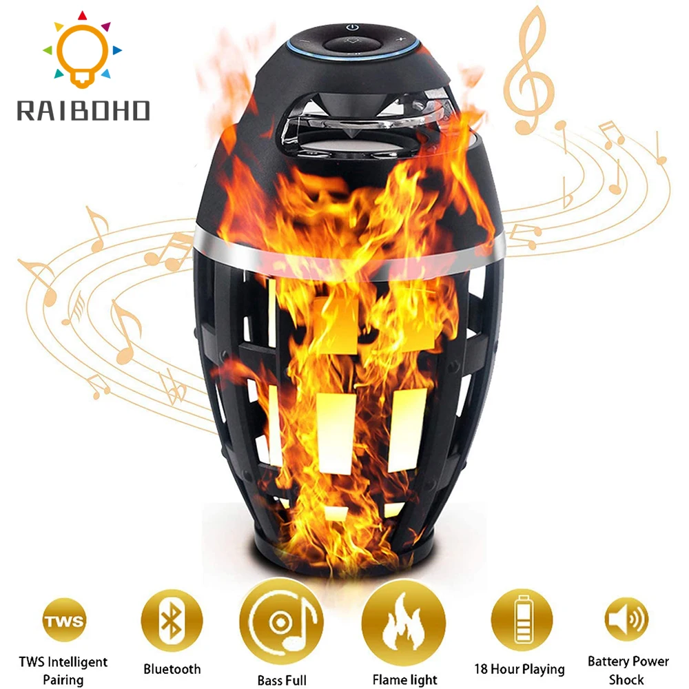 Flame Light Speaker Led Flame Speakers Torch Atmosphere Bluetooth