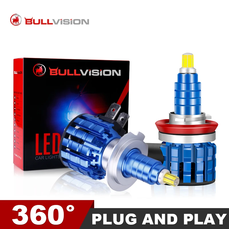 72 CSP 6 3D 360 H7 Led de los faros coche bombillas 20000LM H11 H8 H1 HB3 9005 HB4 9006 60W de automoción las luces de niebla Mini lámpara|Bombillas (