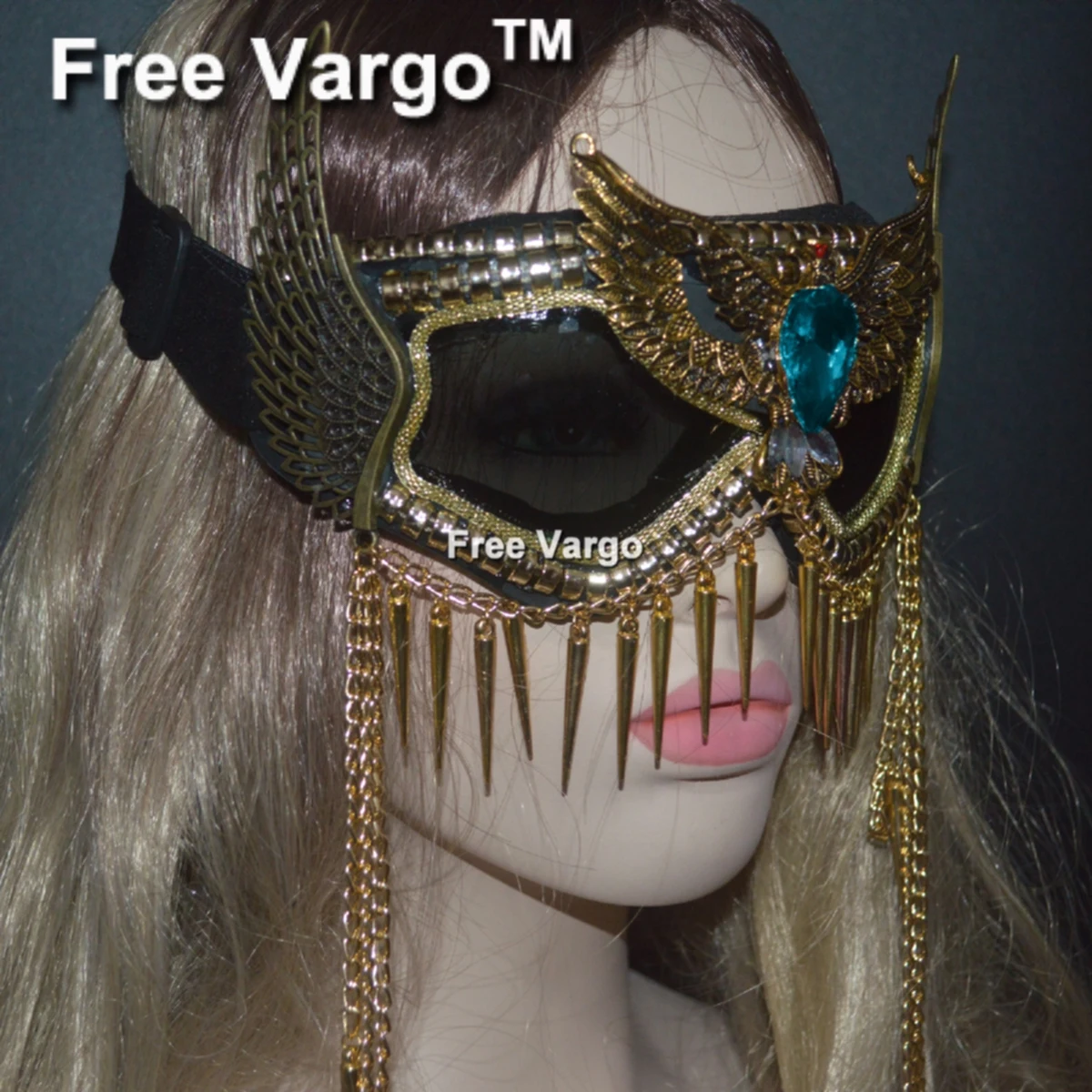 Burning Man Red Gem Eagle Goggles Glasses, Cyber Goggles Stage EDM EDC Rave Costumes Headpiece