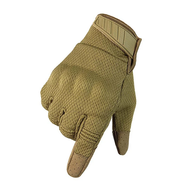 Полный Палец Тактические перчатки для страйкбола противоскользящие Военные боевые перчатки мотоциклетные - Цвет: Шампанское