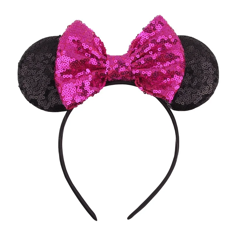 Новая мода Минни ободок с мышиными ушками с блестками бантики, аксессуары для волос девушки уши Микки Рождественская повязка на голову "Минни" дети милые - Цвет: headband 7