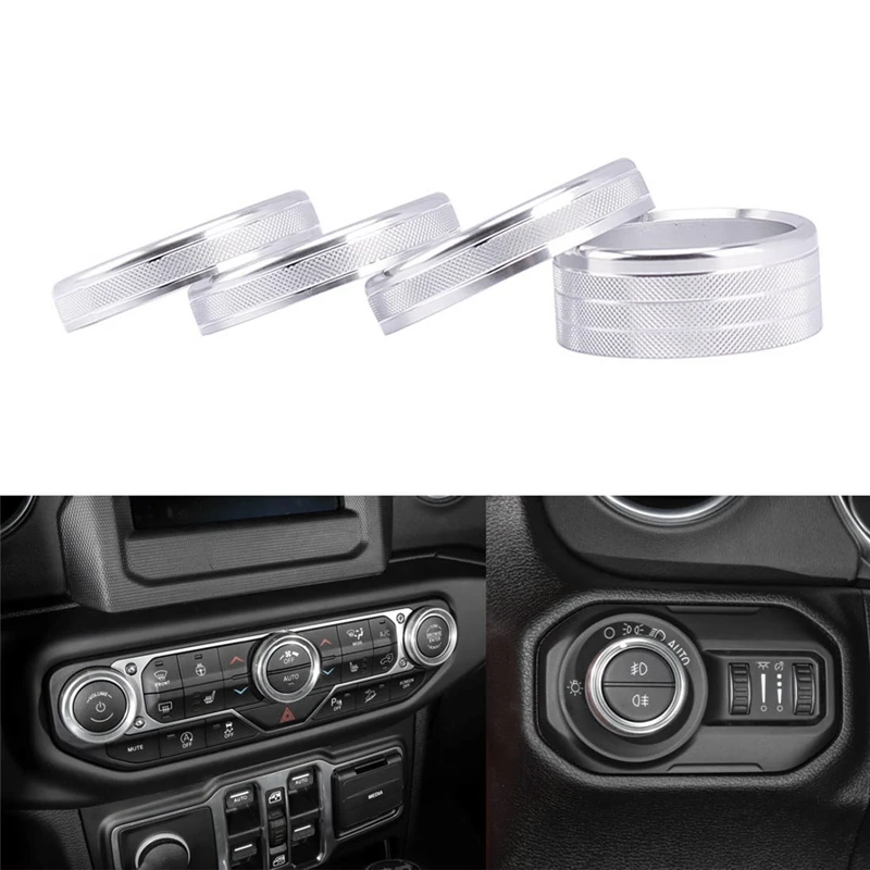 Интерьер автомобиля фары Кондиционер Переключатель ручка кнопка декоративный воротник украшение для Jeep Wrangler Jl запчасти и Acc