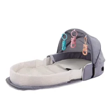 Переносная люлька для ребенка, складная детская кровать для путешествий, защита от солнца, дышащая детская корзина для сна с игрушками, сумка для кровати