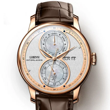 men watch p1 Часы для мужчин, автоматические часы LOBINNI, Роскошные, 50 м, водонепроницаемые, с кожаным ремешком, мужские механические часы, наручные часы, relogio masculino - Цвет: men watch p1