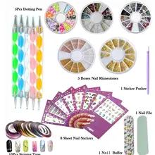 FIVEART DIY блестящие украшения со стразами для ногтей, инструмент для раскрашивания воды, переводная наклейка, лента для ногтей, полоскание ногтей, шлифовка