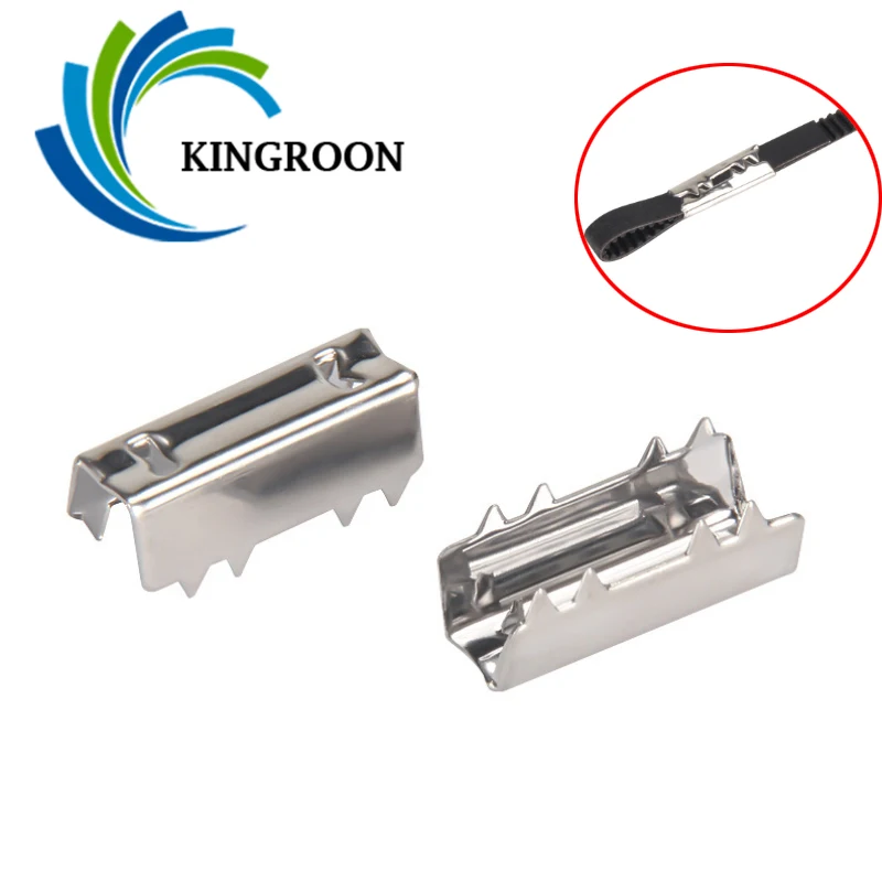 

KINGROON 10pcs 20pcs 3D Printer Open Belt Clip Open-end Timing Belts Openbuilds belt Clamp Crimp Style