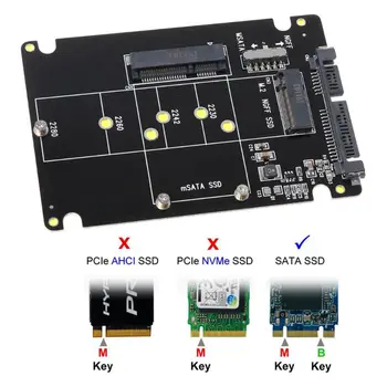 

2 In 1 MSATA/M.2 NGFF to SATA3 Converter Adapter Card Case Enclosure Box 2.5 Inch SSD Solid State Disk Drive for PC Computer