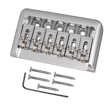 

A Retro 6-String Roller Saddle Bridge Electric Guitar Bridge Silver