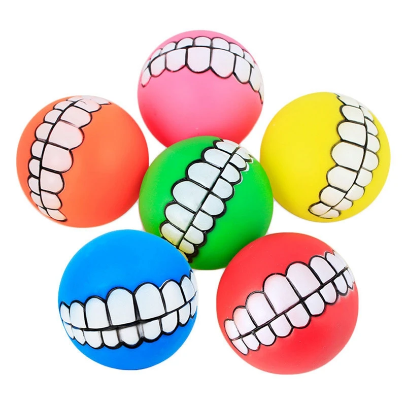 

Pet Dog Ball Teeth Funny Trick Toys Silicone Toy for Dogs Chew Squeaker Squeaky Sound Dog Toys Interactive Pet Puppy Toys
