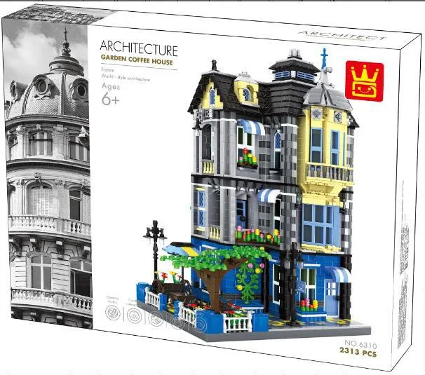 

Multi--Wange World Architecture 6311 Villa House Sea View Holiday House Small Particles Building Blocks Toy Children'S Education