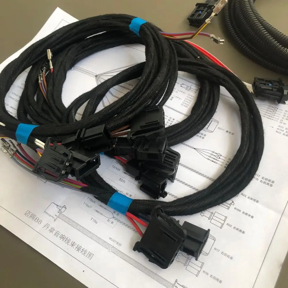 1 комплект проводной кабель Dynaudio для Volkswagen VW PASSAT B8 B8.5|set|volkswagen wiringset vw |