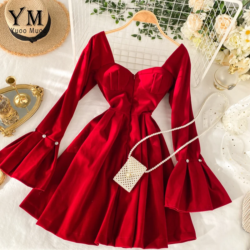 YuooMuoo элегантное готическое красное вечерние сексуальное с открытой спиной 2020