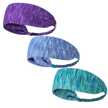 

3pcs Stripe Printing Hair Bands Washing Face Elastic Headband SPA Headwear Outdoor Fitness Headwrap Quick-Dry Hair Accessories