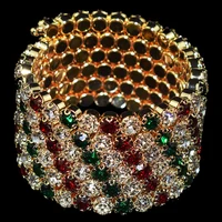 exaggerated Crystal Red white green Bracelets Women Rhinestone Bracelet Wedding Bracelet Pulseras Mujer Wedding Jewelry Gifts 1
