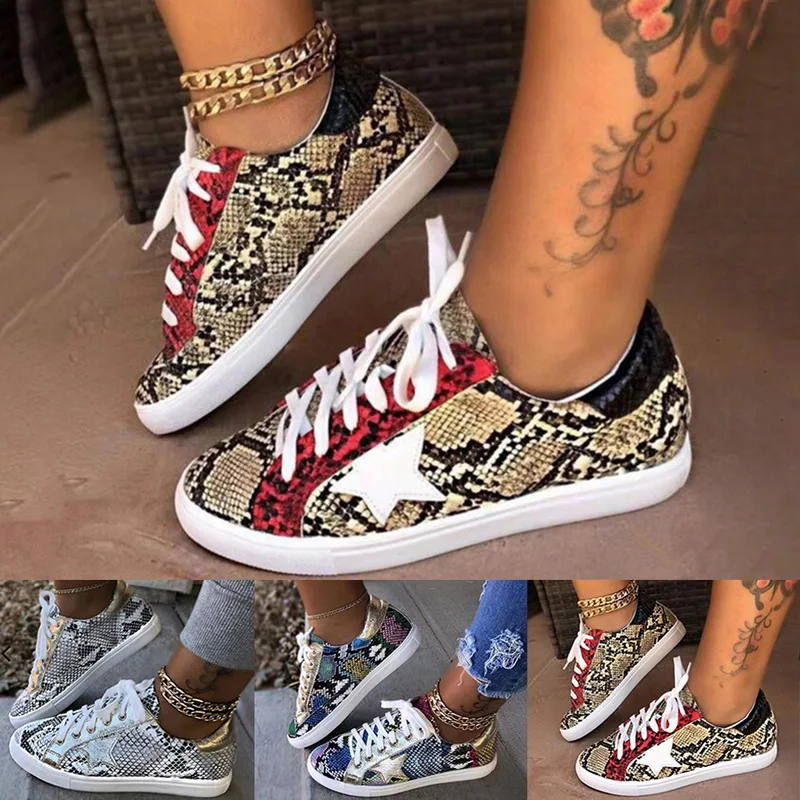 snake pattern sneakers