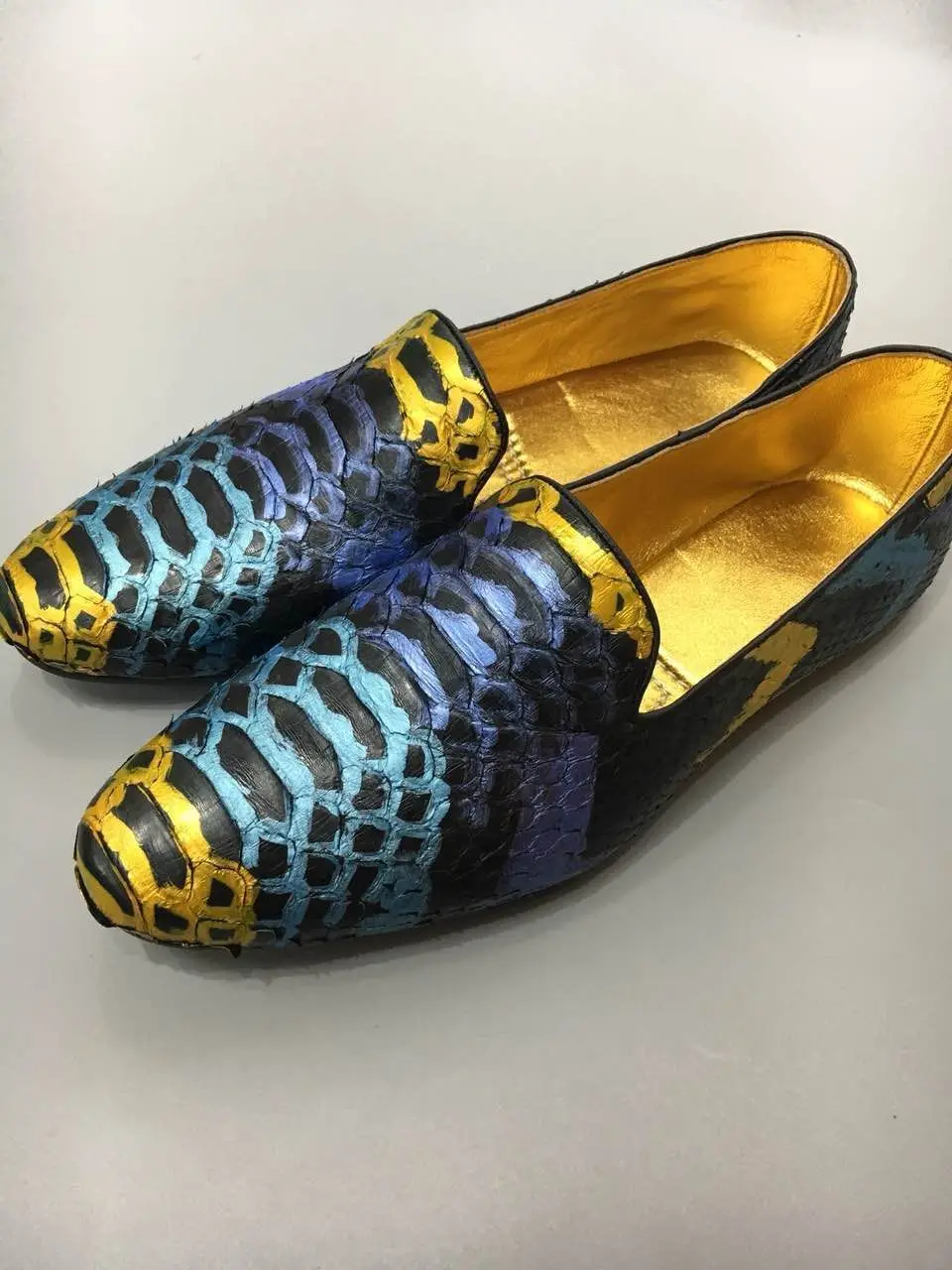 

Natural real python snake shoes for women and men