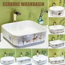 Nordic blat umywalka ceramiczna umywalka do łazienki umywalka do toalety prosta mieszana kran szampon umywalka pasujący zestaw spustowy