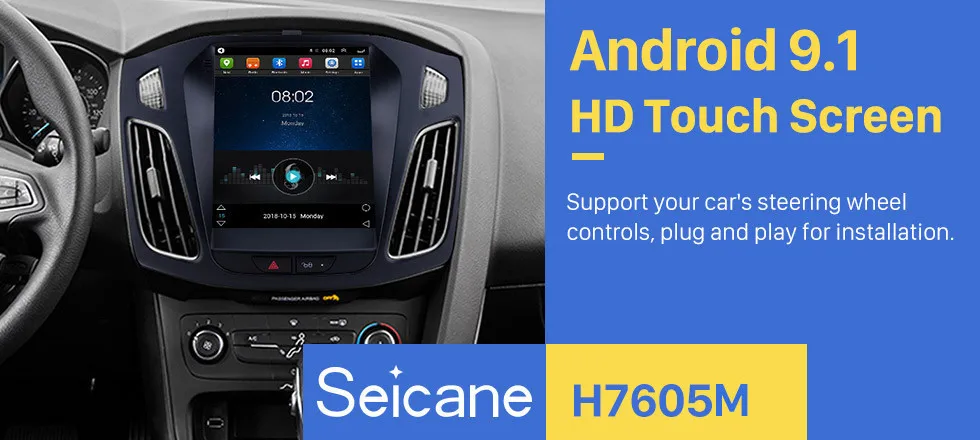 Seicane 9,7 дюймов Android 9,1 стерео радио головное устройство gps Navi для Ford Focus 2012 2013 поддержка OBD2 камера заднего вида