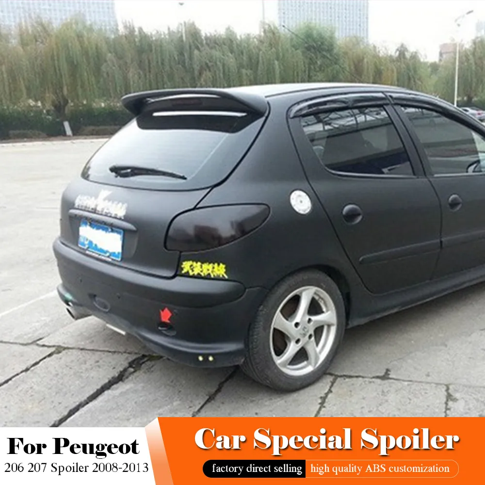 Задний спойлер для Peugeot 206 207 черный 2008 2013 АБС пластик неокрашенный задний