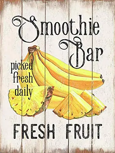

Smoothie Bar Picked Fresh Daily Fresh Fruit Retro Metal Tin Sign Vintage Aluminum Sign for Home Coffee Wall Decor 8x12 Inch