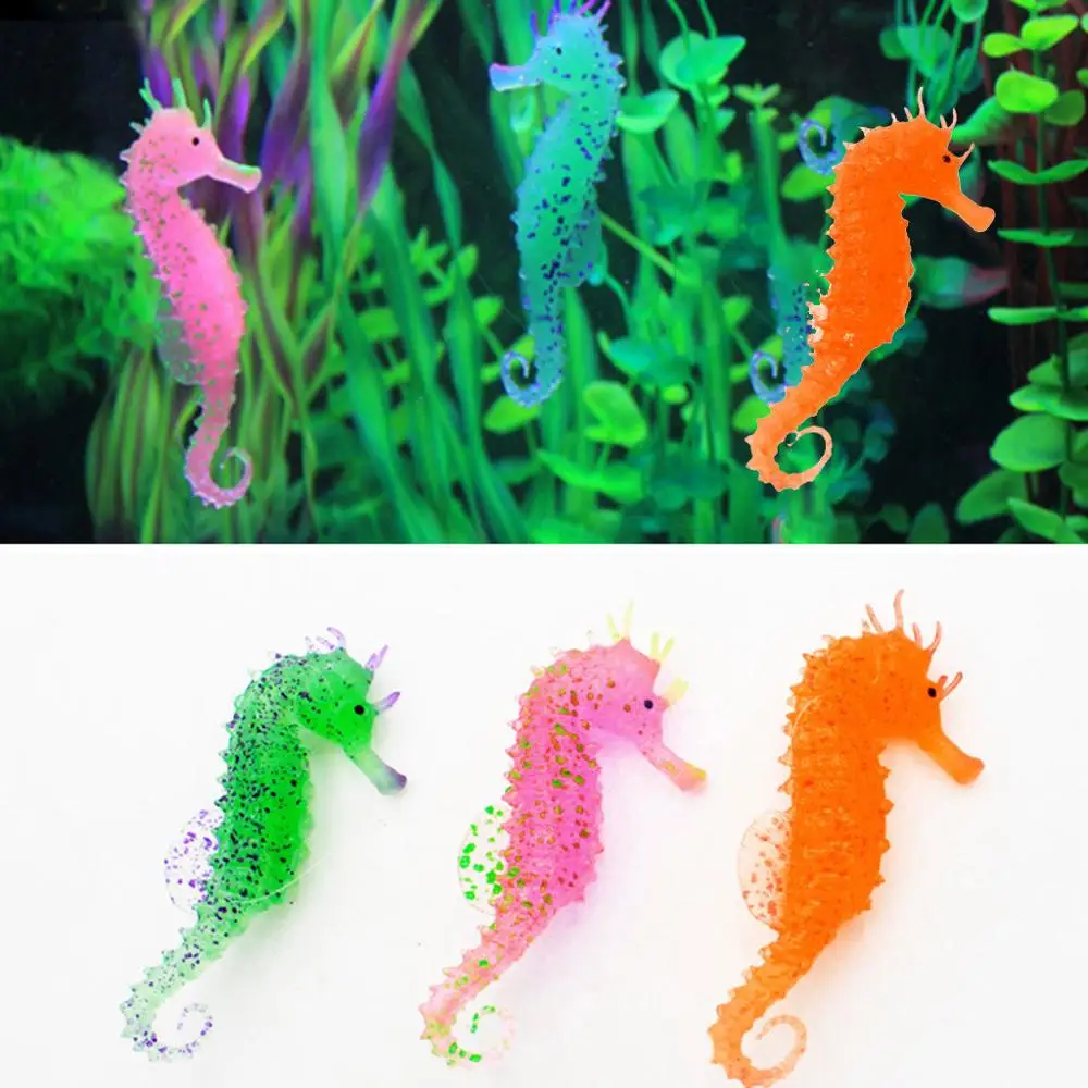 New Fish Tank Decorations Luminous Aquarium Landscaping Decor Glowing Effect Animal Sea Horse Ornament Home Decor Hippocampus