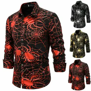 

Fashion Men Luxury Formal Long Sleeve Print Shirt Casual Slim Fit Shirts Stylish Button Tops Shirt